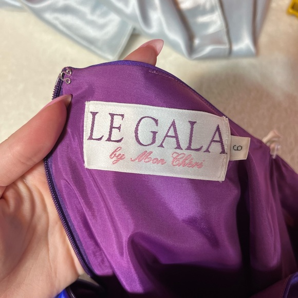 Purple and Blue Color Shift Two- Piece Le Gala Prom Dress - Picture 6 of 6